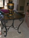 pair of glass top end tables