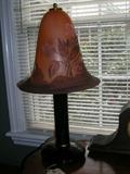 Art deco style glass shade (artist signed)