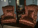 pair of wing back chairs