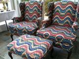 pair of wing back chairs