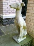pair of cement greyhounds