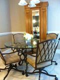 round glass top table & 4 chairs
