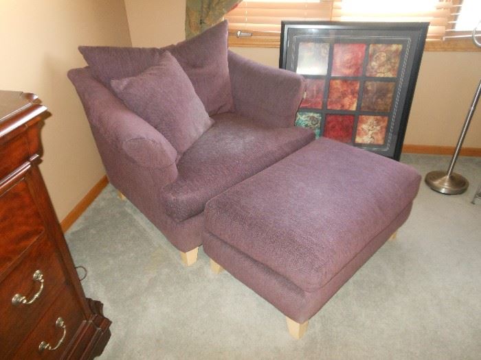 over sized chair and matching ottoman 