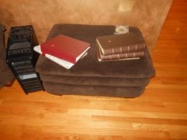 ottoman and books