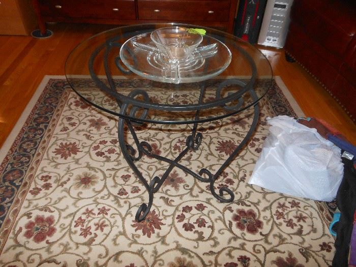 coffee table and serving dish 
