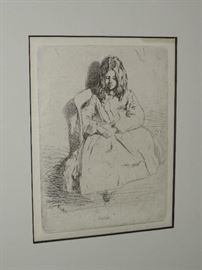 Detail of "Annie" Drypoint by Whistler
