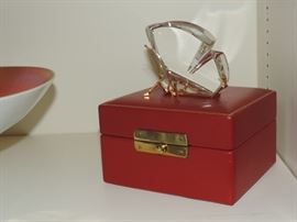 Steuben Butterfly with 18K GOLD MOUNTS