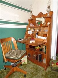 Antique office chair from WMU, with "Larkin" secretary desk