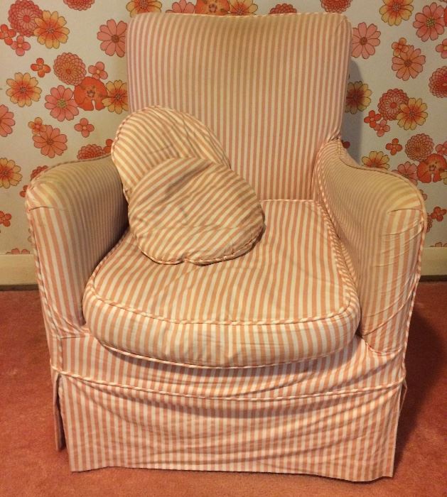 slipcovered bedroom chair