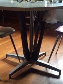 Very Sturdy Mid- Century Pedestal Table with Formica Top