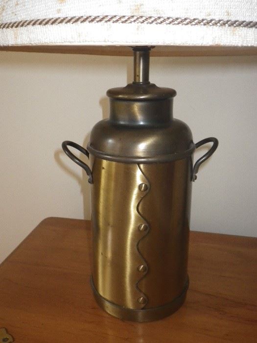 Brass milk jar lamp