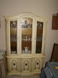 Vintage china cabinet, crystal