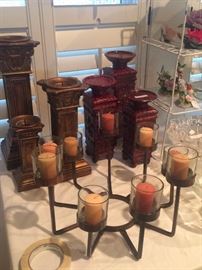 An assortment of candle holders
