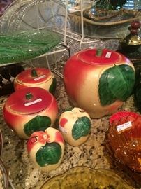 Apple cookie jar and other matching pieces