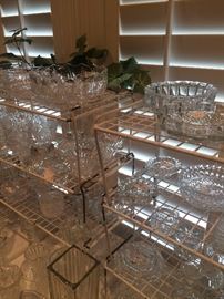 Huge selection of glassware - bowls, compotes, candle holders, vases, etc.