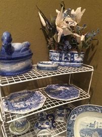Numerous blue & white selections