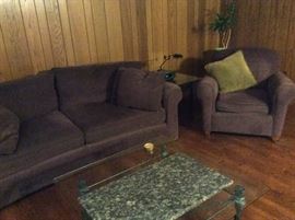 Sofa and 3 matching chairs  in great condition (great college items or man cave)