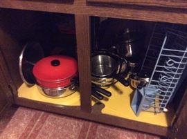 Assorted pots and pans