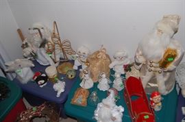A wonderful array of Christmas items.  Angels galore.  There are platters, santas, wreaths and candles.  A great addition to any Christmas Collection.