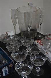 A small snapshot of the large quantity of crystal that is available.  We have matching parfait glasses, cocktail glasses, vases, platters, and much more........