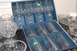 Never been used, still in the box, large crystal glasses are available for purchase.