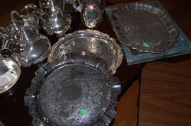 We have silver platters, as well as silver bowls and bells.
