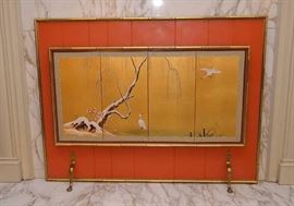 Asian Motif Fireplace Screen / Cover