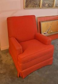 Vintage Orange Upholstered Arm Chair