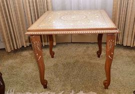 Square Inlaid Mosaic Ethnic Elephant Leg Side Table