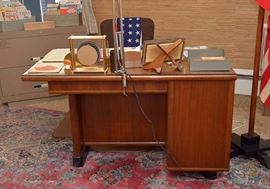Midcentury Modern Wood Executive Desk