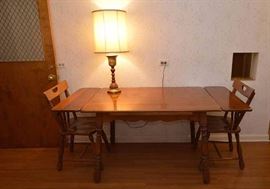 Vintage Wood Extension Kitchen / Dining Table with 4 Chairs (only 2 shown)