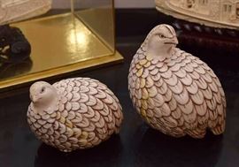 Ceramic Quail Figurines