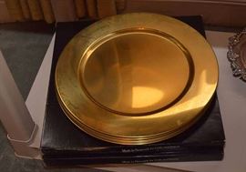 Crate & Barrel Brass Chargers