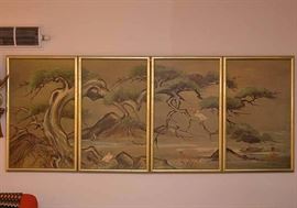 4 Panel Asian Painting