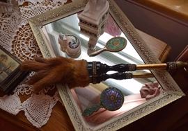 Unusual Vintage Fur Duster & Vanity Items