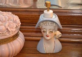 Vintage Lady Head Perfume Bottle / Atomizer