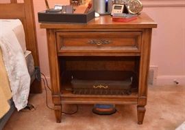 Vintage Wood Nightstand with Drawer