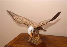 Painted Wood Carving / Eagle Sculpture