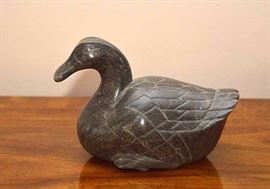 Carved Stone Duck / Goose Sculpture