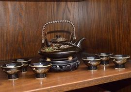 Asian Black Porcelain Tea Set