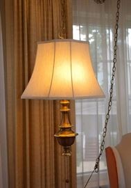 Brass Swag Lamps (2)