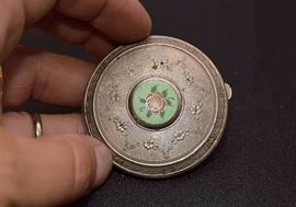 Vintage Compact with Cloisonne Inset