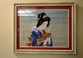 Framed Geisha Girl Artwork