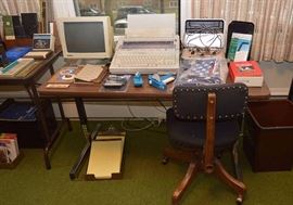 Heavy Duty Folding Tables, Office Chair on Castors