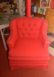 Vintage Red Tufted Arm Chair