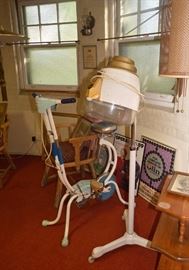 Vintage Hair Dryer & Exercise Bike