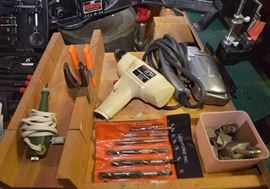 Electric Drill, Electric Scroll Saw, Drill Bits, Padlocks