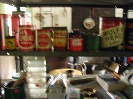 Vintage oil products cans