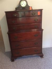 Tall Mahogany Chest on Chest 