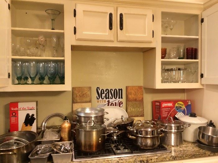 kitchen cookware , glassware and lots more